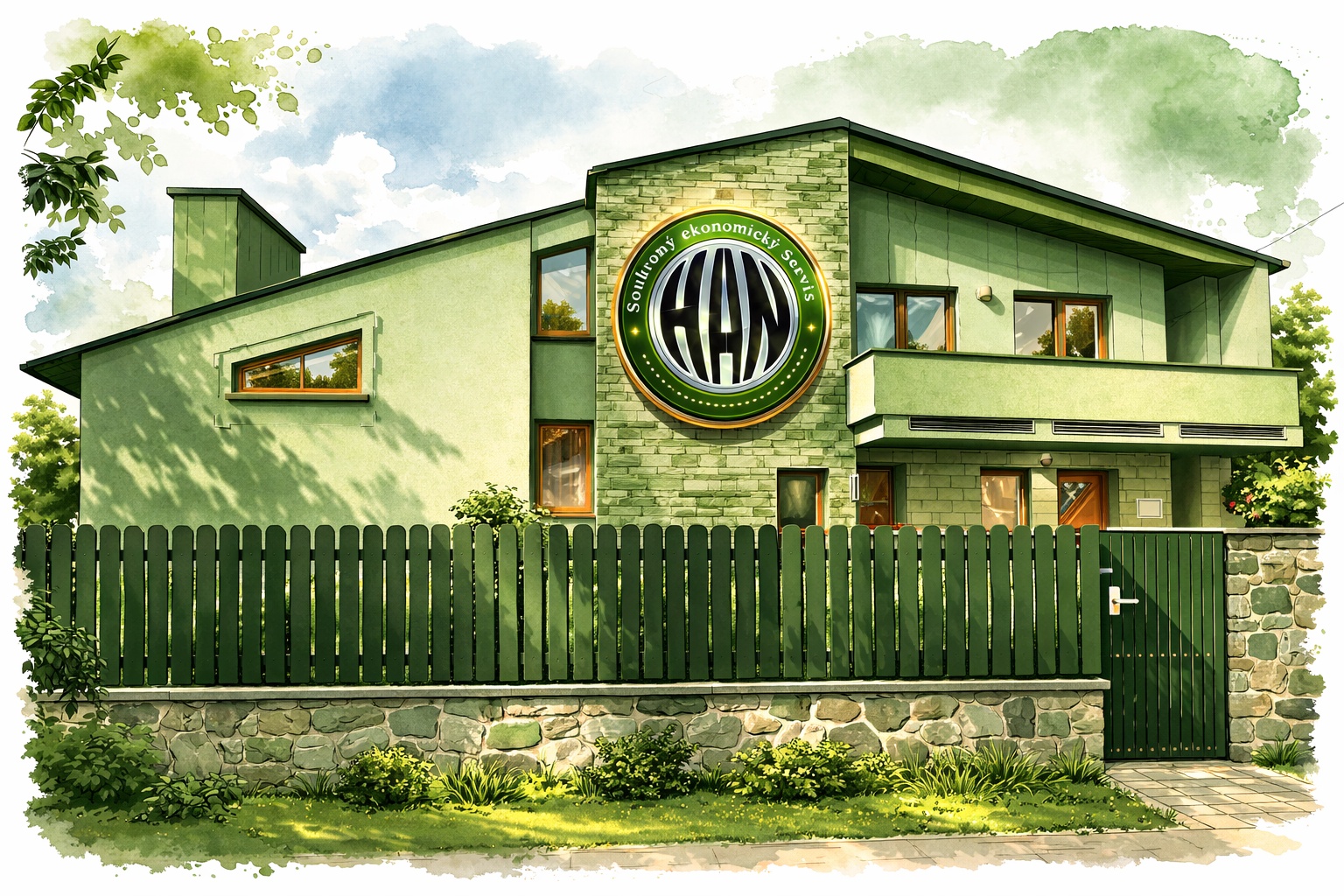 Ilustrace kanceláře a zázemí společnosti