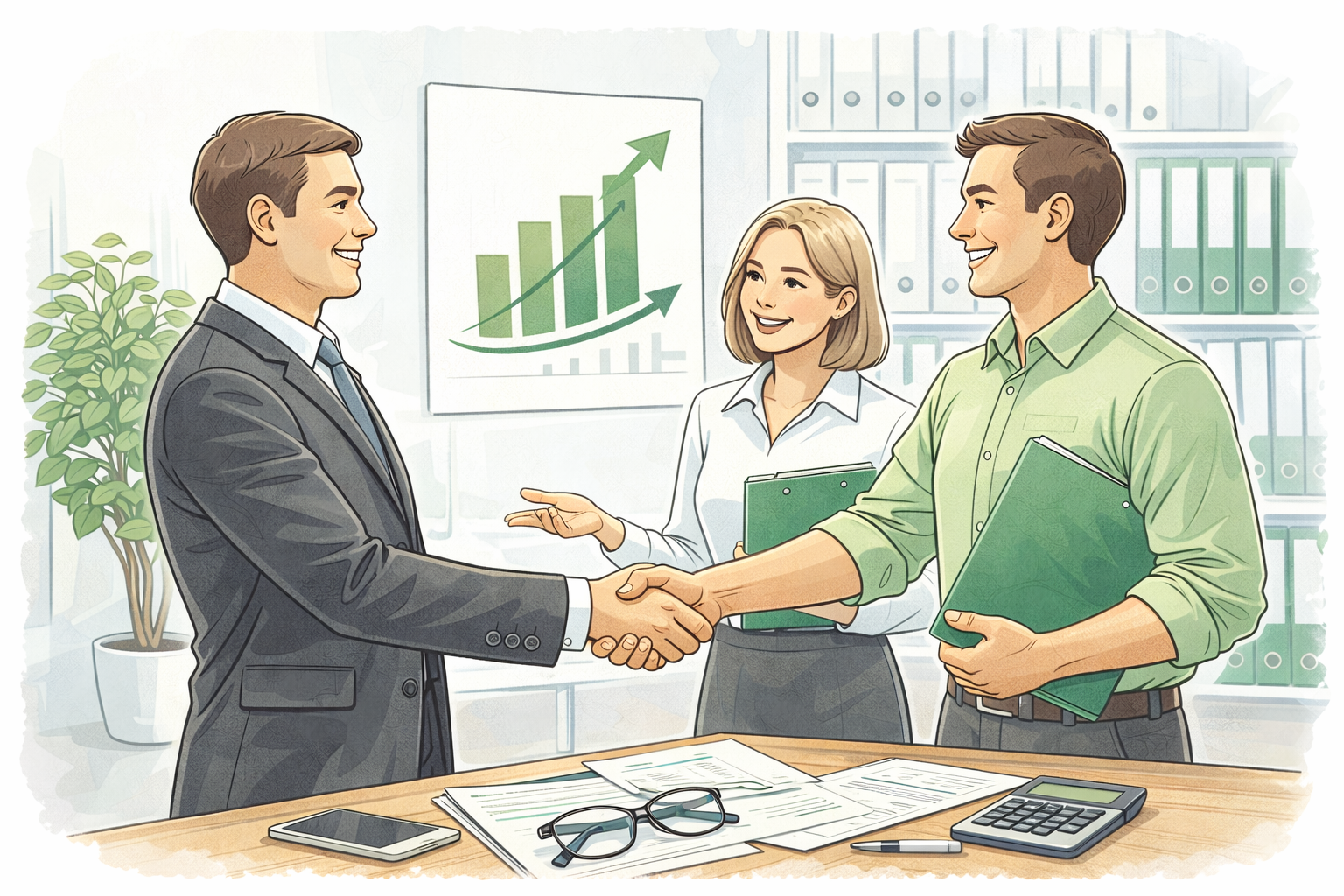 Ilustrace důvěryhodné spolupráce s klienty